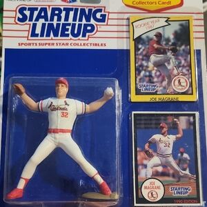 Starting Lineup Joe Magrane Figure with Cards - White & Red